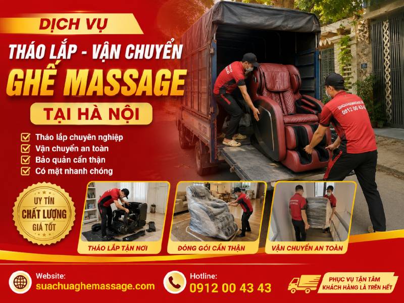 Dịch vụ tháo lắp vận chuyển ghế massage tại Hà Nội